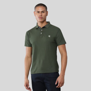 Plain sporty Polo T-shirt Olive Green