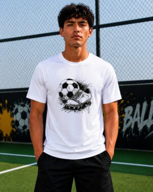Alternative view of DryFit Football Printed Tees